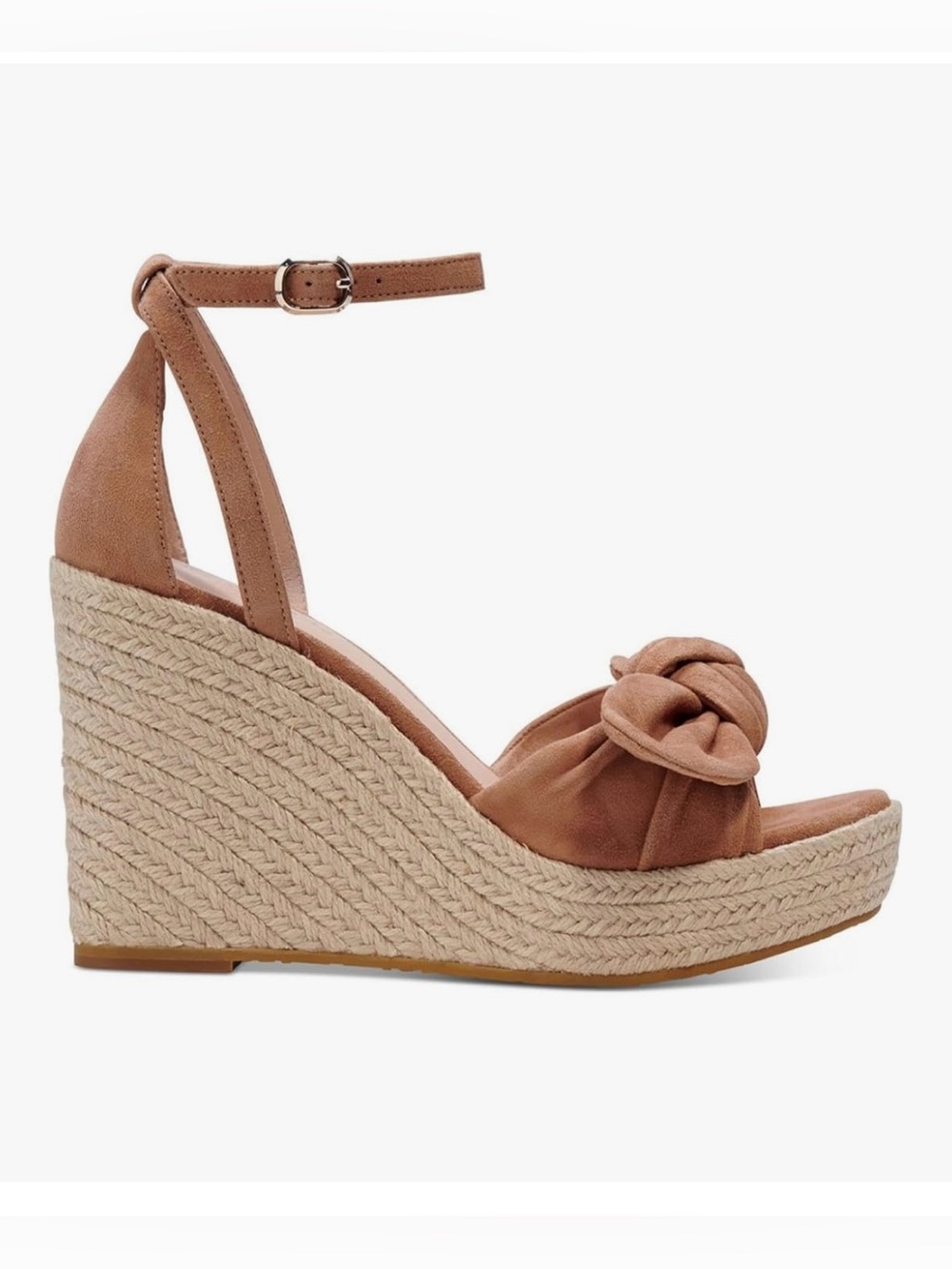kate spade “Tianna” Platform Suede Espadrille Wedge Sandal & Knot Detail - Sz 11